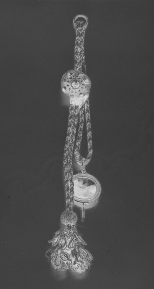 Fob, silk, metal thread, French