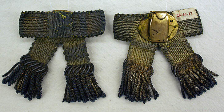 Garters, metal thread, French 