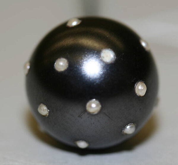 Hatpin, metal, pearls, French 