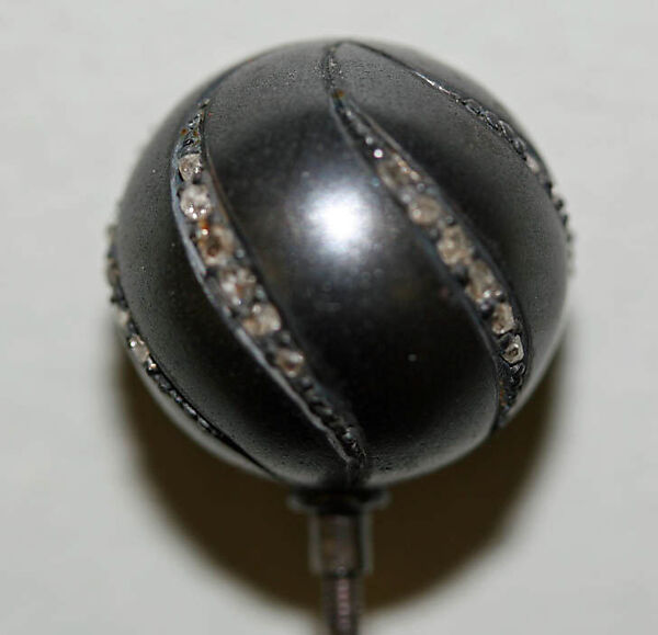 Hatpin, metal, diamond, French 