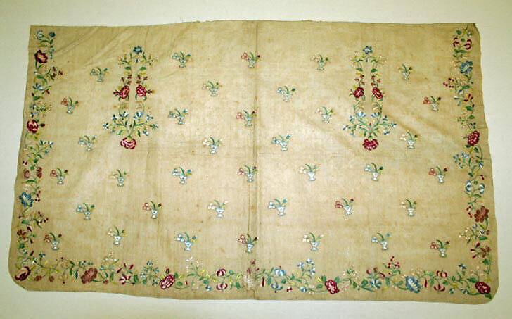 Apron, silk, linen, British 