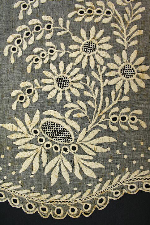 Apron, cotton, probably French