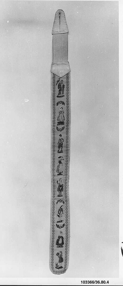 Suspenders, silk, linen(?), French