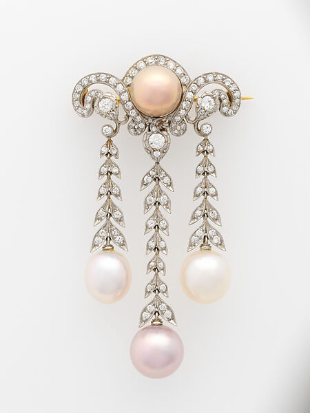 Brooch, Probably Tiffany &amp; Co. (American, New York, NY, 1837–present), Diamonds, pearls, platinum, American