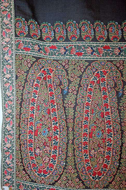 Shawl, silk, cotton, European