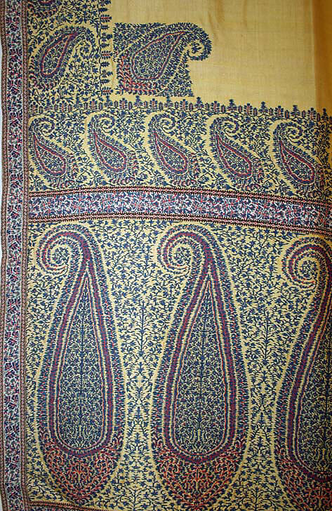 Shawl, silk, wool, French