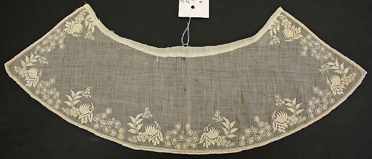 Collar, cotton, probably French 