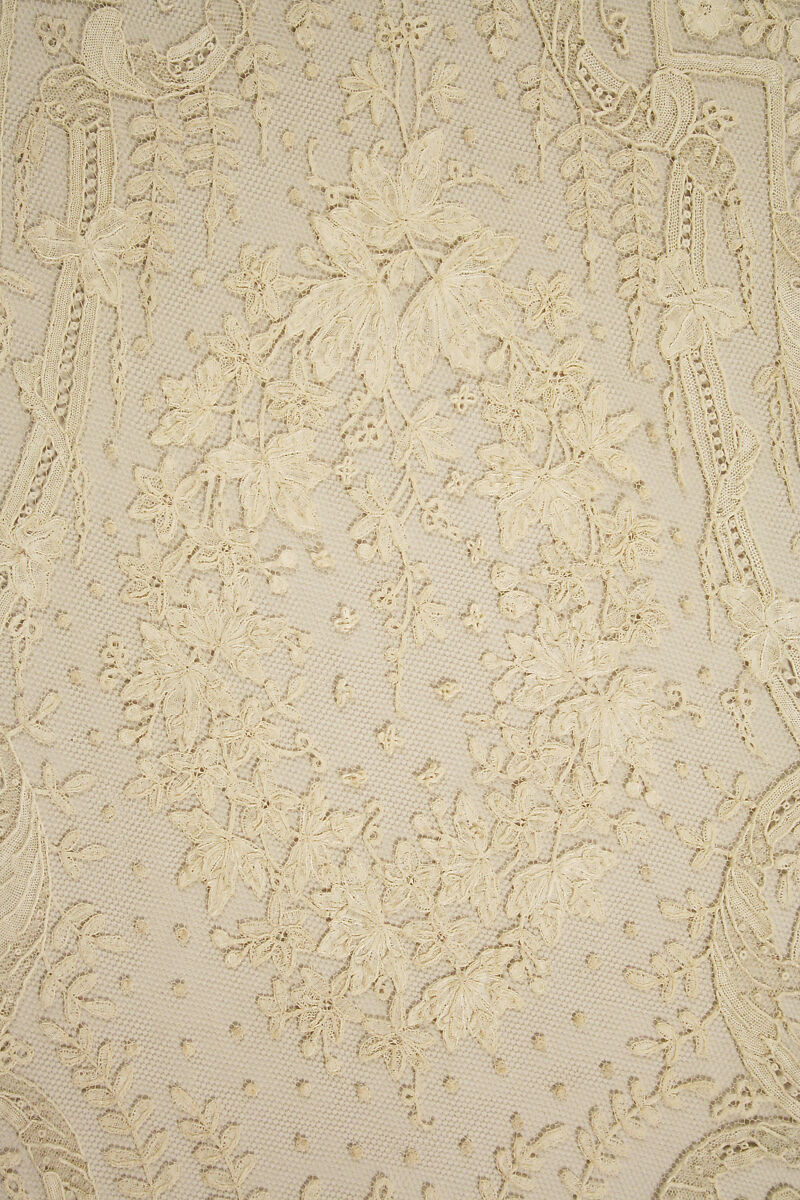 Skirt, Bobbin lace, needle lace, Point de Gaze, machine made net, Belgian, Brussels