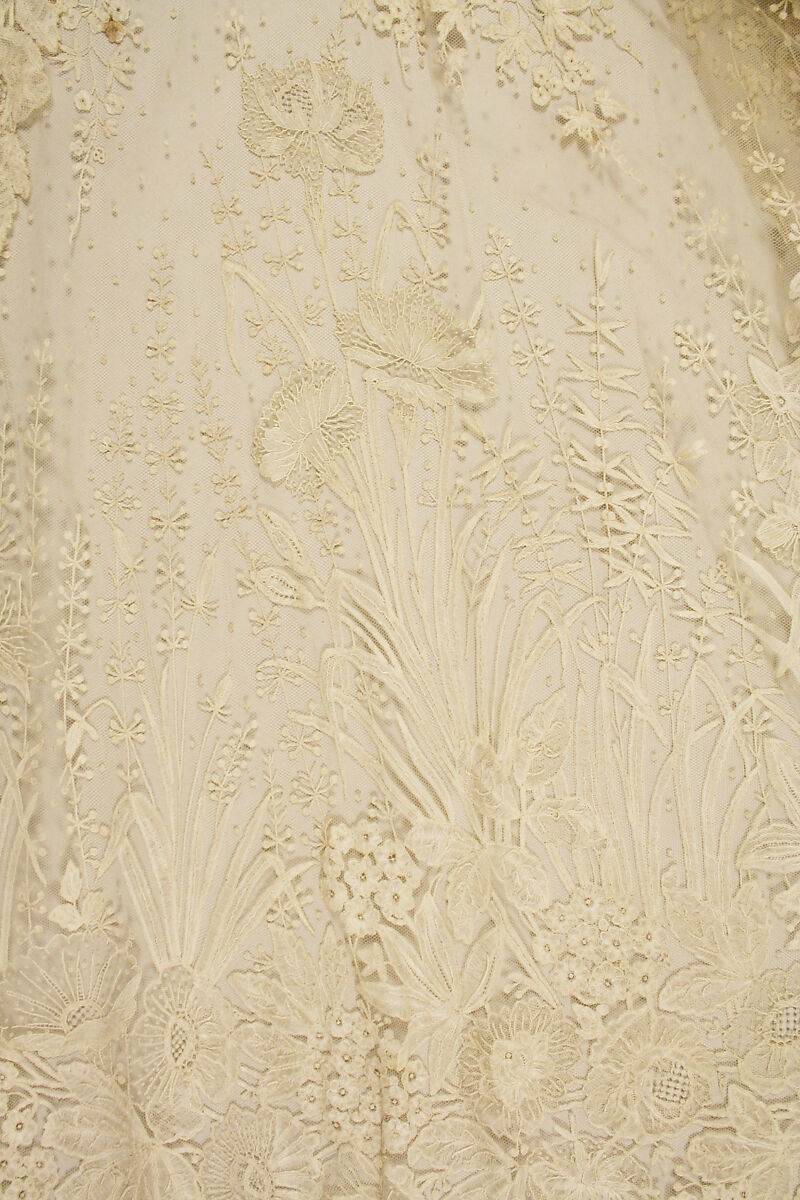 Skirt, Bobbin lace, needle lace, Point de Gaze, machine made net, Belgian, Brussels