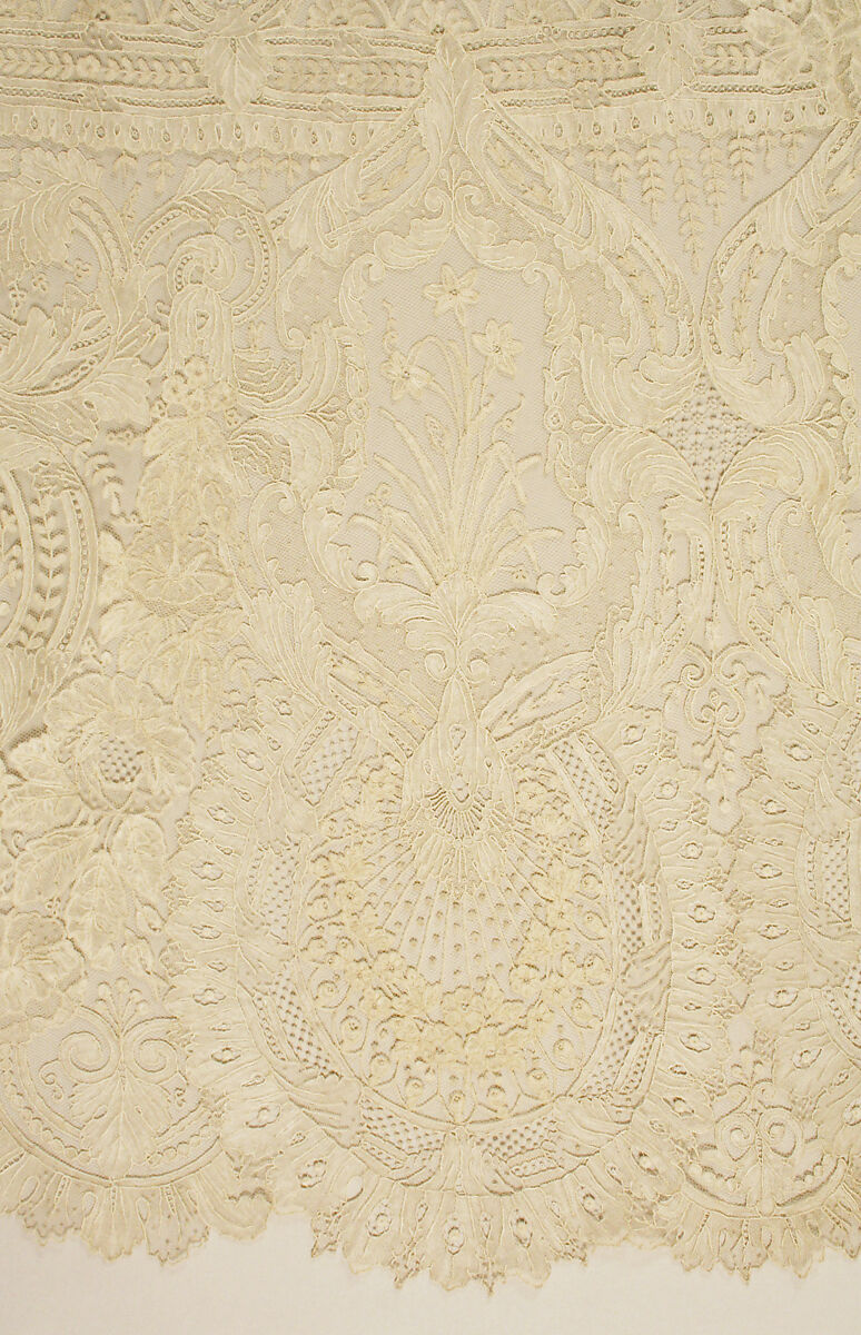 Skirt, Bobbin lace, needle lace, Point de Gaze, machine made net, Belgian, Brussels