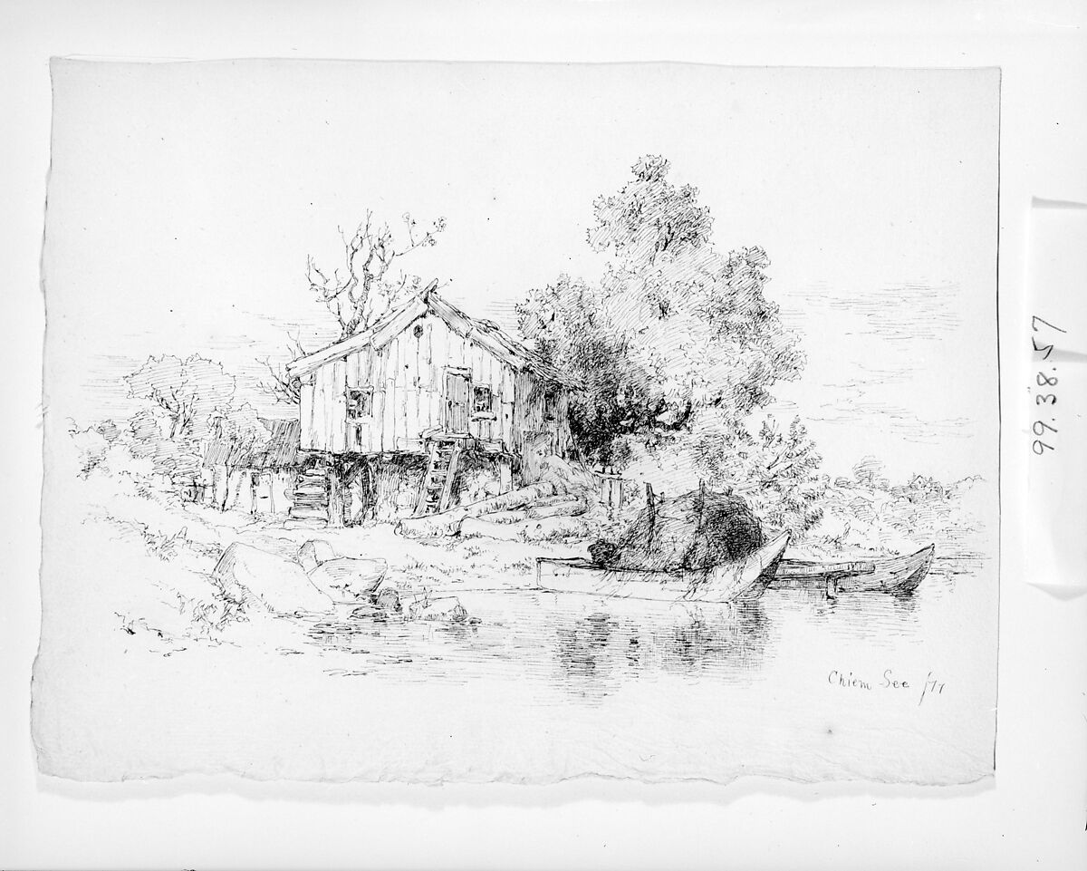 Chiem See, Germany, Andrew Fisher Bunner (1841–1897), Black ink and graphite traces on light buff laid paper, American