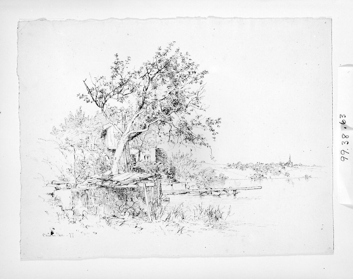 Chiem See, Germany, Andrew Fisher Bunner (1841–1897), Black ink and graphite traces on off-white wove paper, American