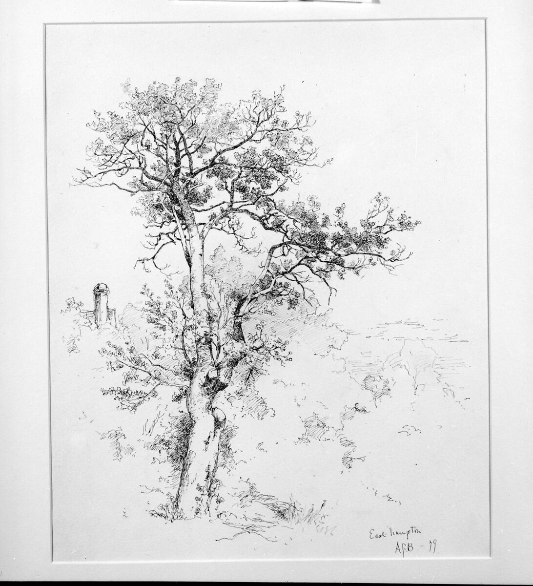 East Hampton, Long Island, Andrew Fisher Bunner (1841–1897), Black ink and graphite traces on off-white buff paper, American