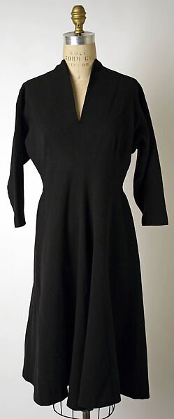 Dress, Valentina Gowns (American, 1928–1957), wool, American 