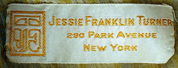 Tea gown, Jessie Franklin Turner (American, 1923–1943), silk, American