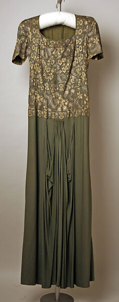 Dinner dress, Jessie Franklin Turner (American, 1923–1943), silk, metal, American 