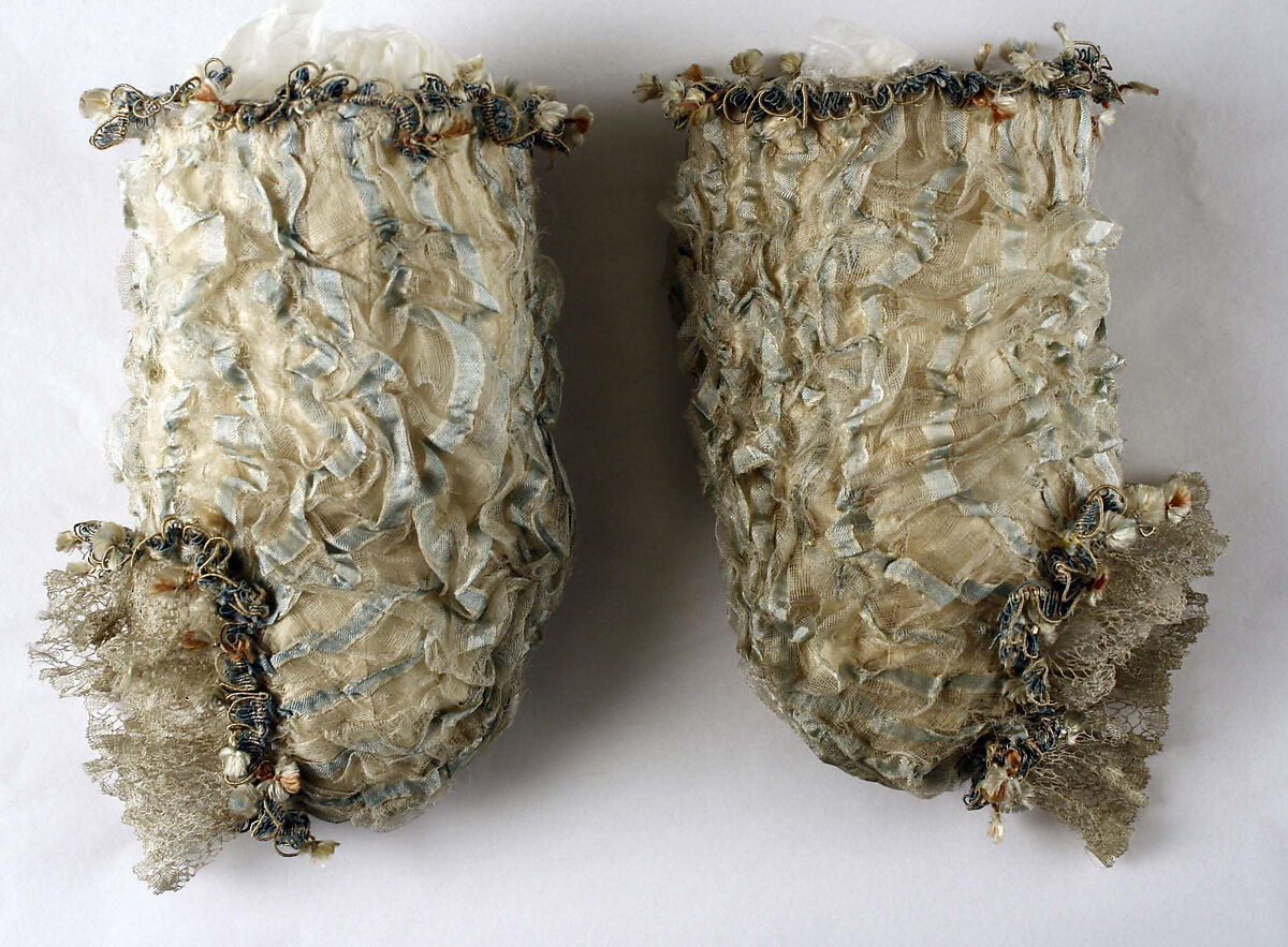 Cuffs, silk, probably French