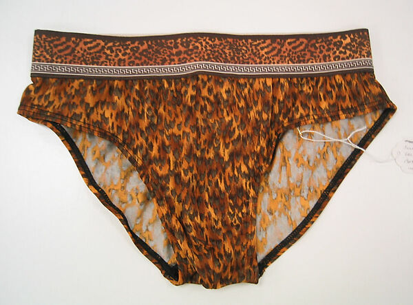 Bathing trunks, Gianni Versace (Italian, founded 1978), cotton/synthetic, elastic, Italian 