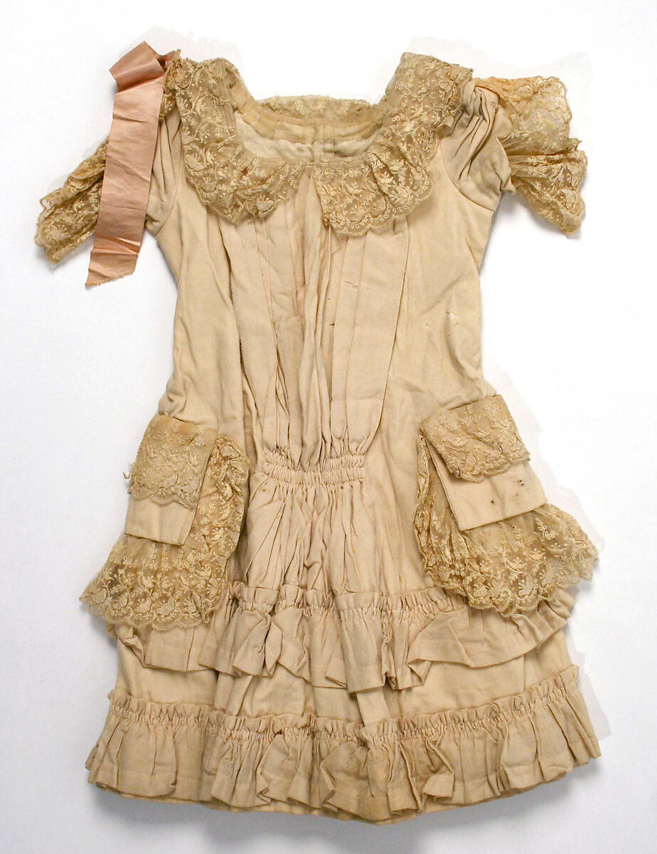 Dress, wool, cotton, silk, American