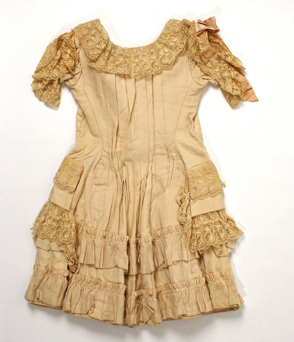 Dress, wool, cotton, silk, American 