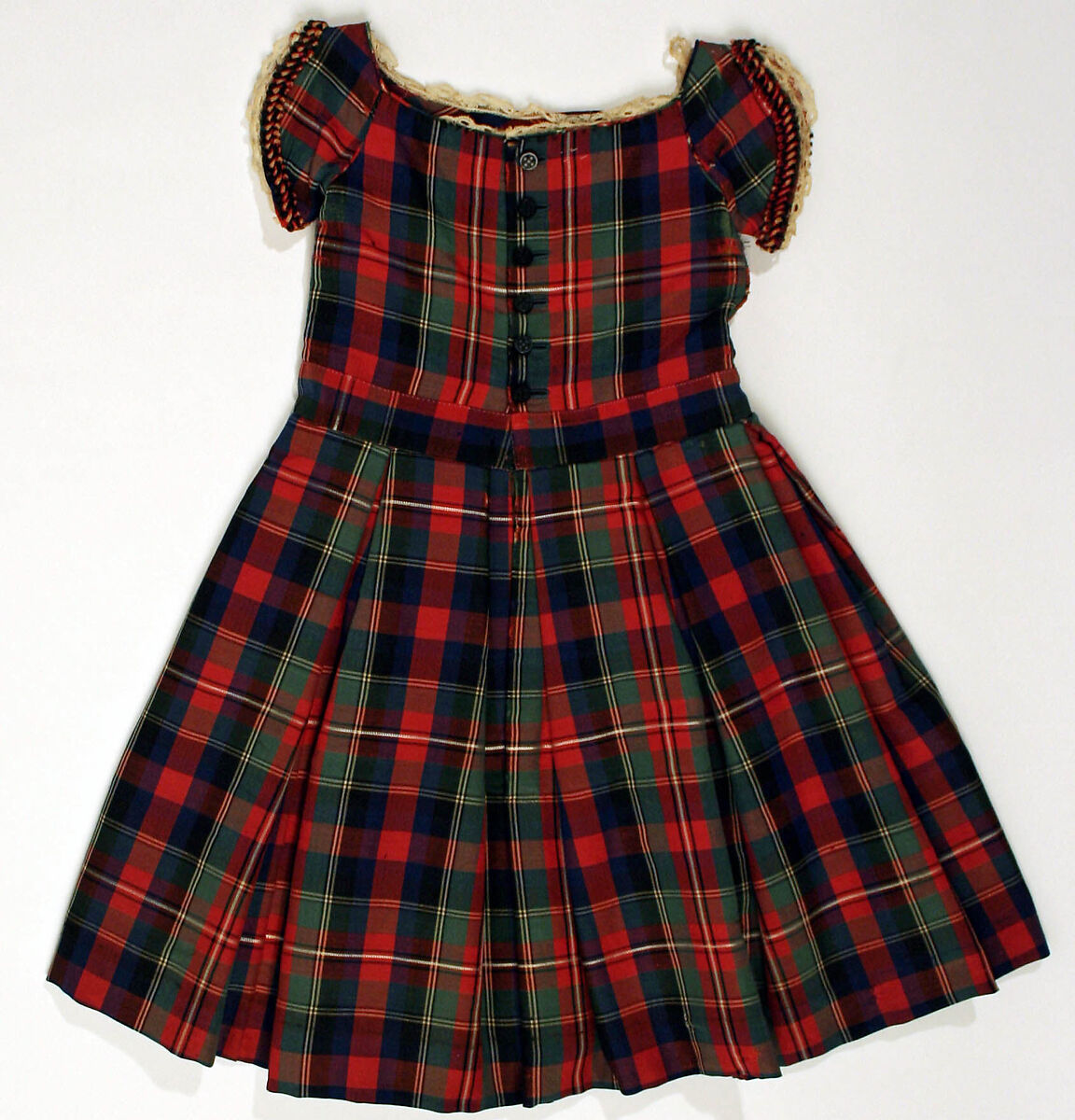 Dress, silk , wool, American