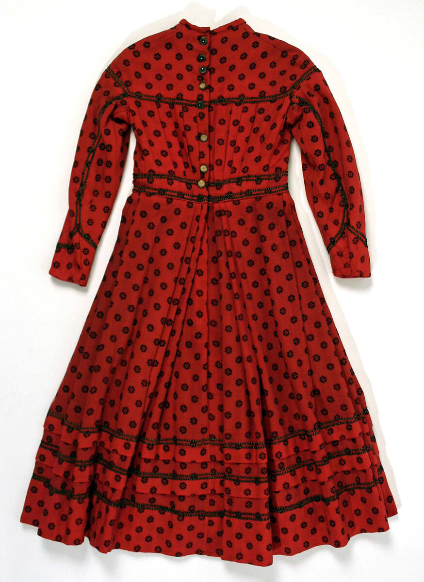 Dress, wool, cotton, American