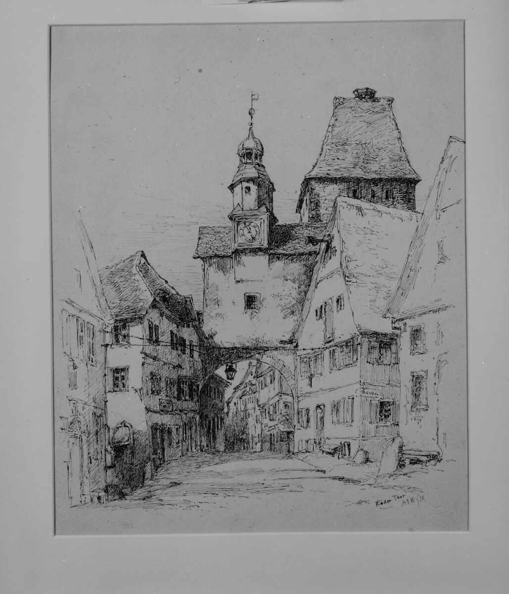 Roden Thor, Germany, Andrew Fisher Bunner (1841–1897), Black ink and graphite traces on off-white laid paper, American