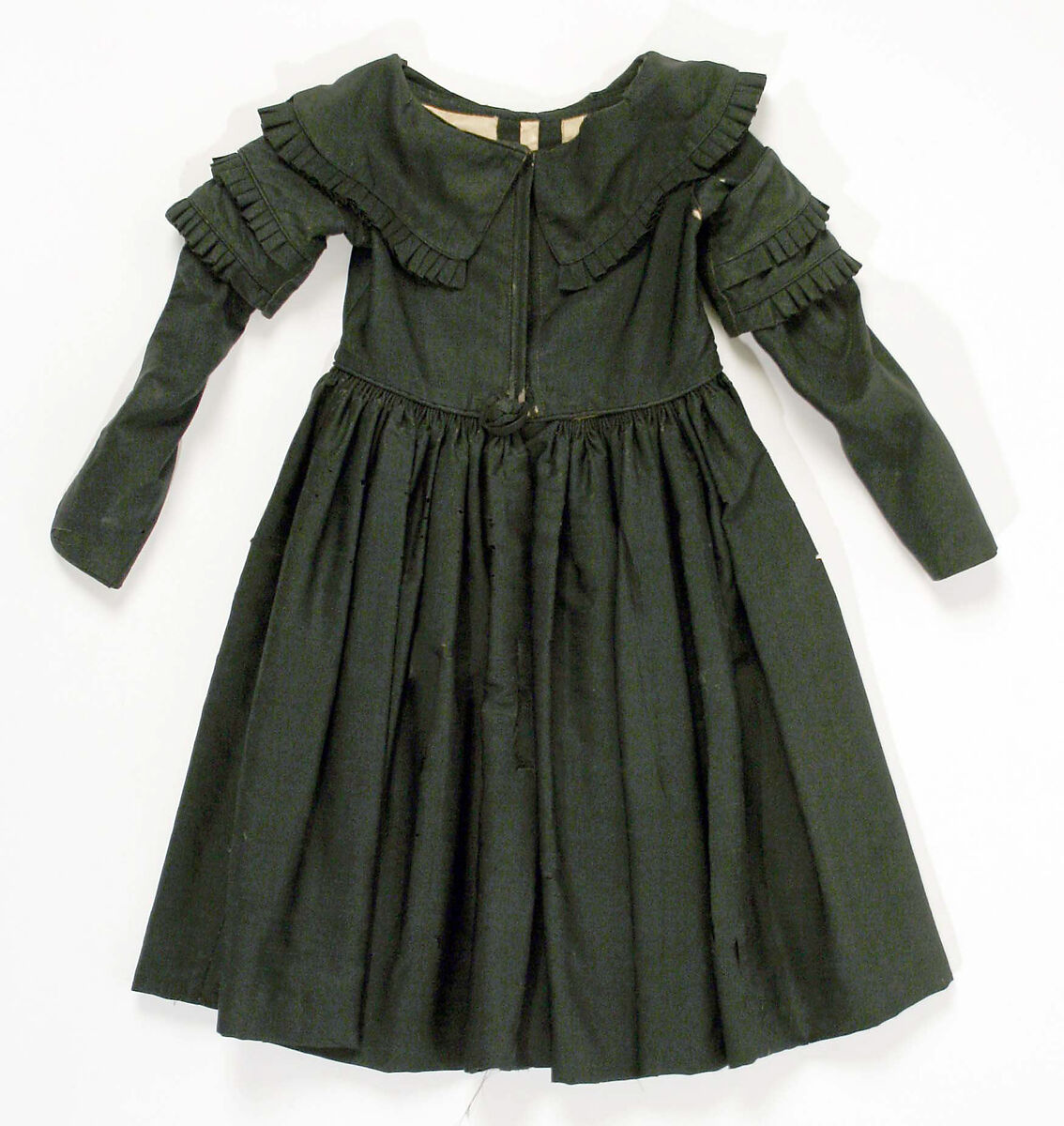 Mourning dress, silk, wool, probably American