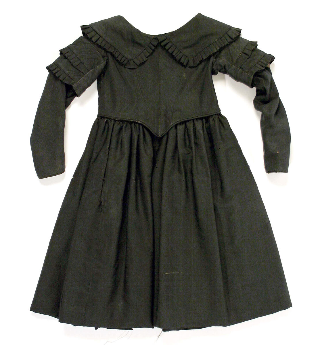 Mourning dress, silk, wool, probably American 