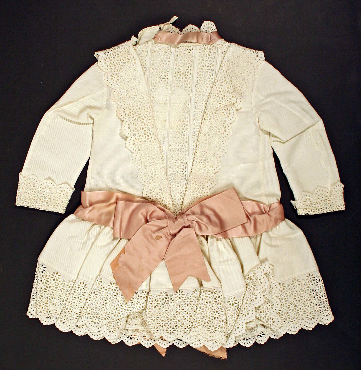 Dress, cotton, silk, probably American