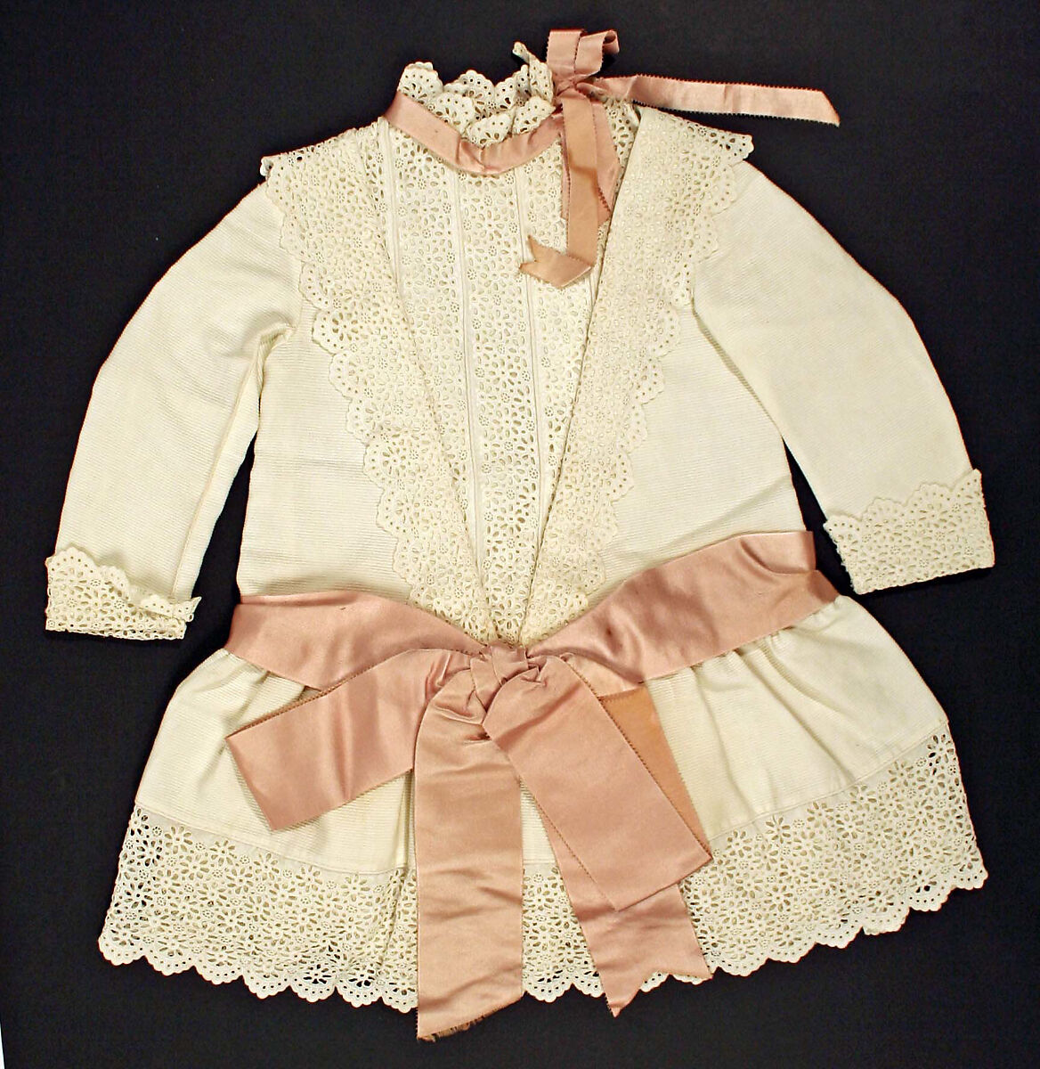 Dress, cotton, silk, probably American