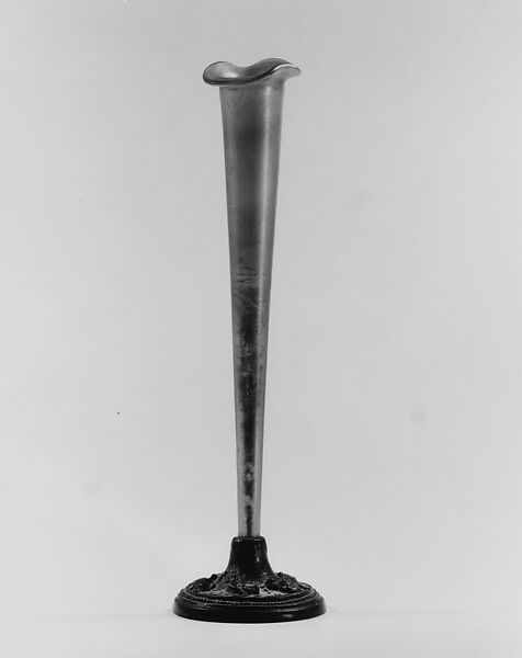 Bud Vase, Designed by Louis C. Tiffany (American, New York 1848–1933 New York), Glass, bronze, American 