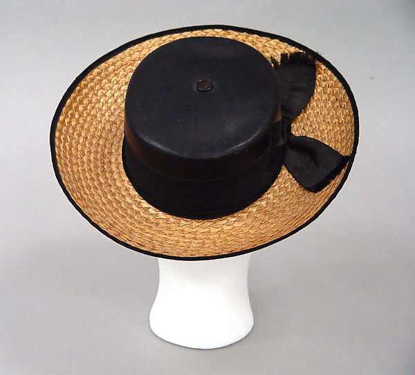 Hat, straw, leather, French 