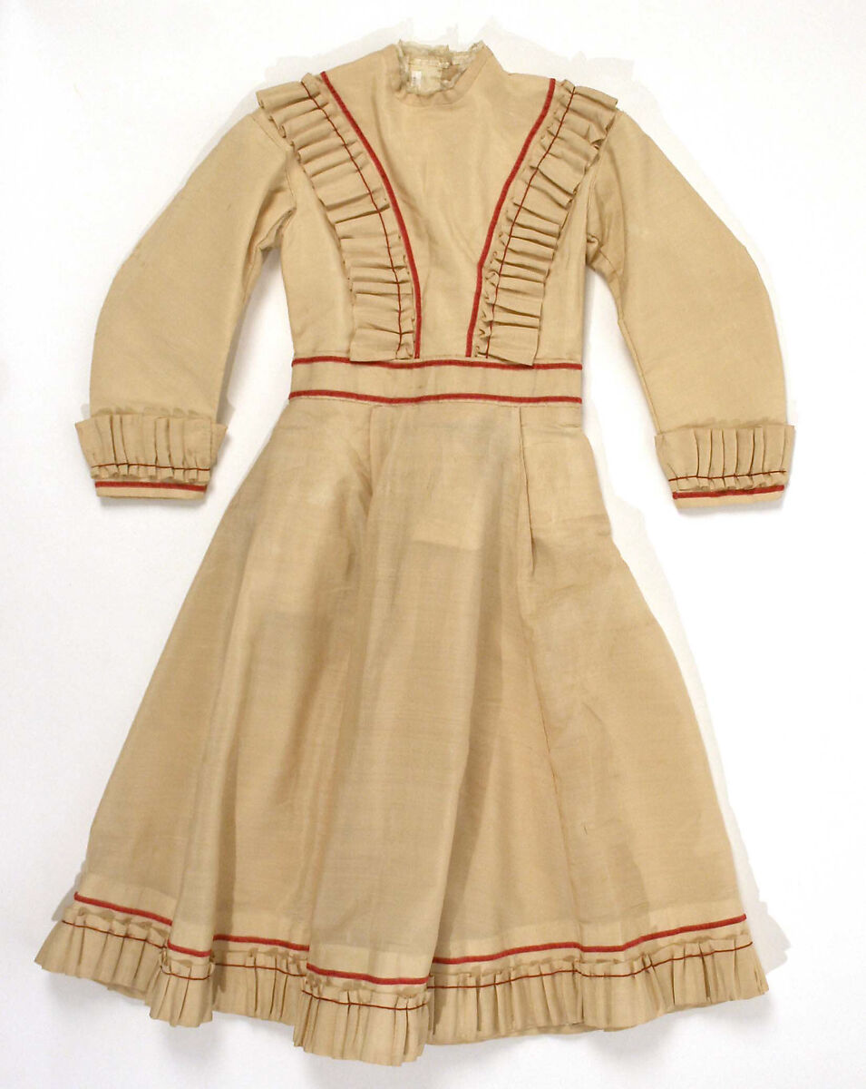 Dress, wool, silk, American 