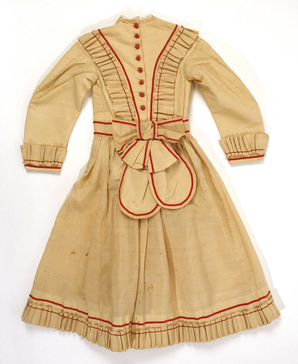 Dress, wool, silk, American