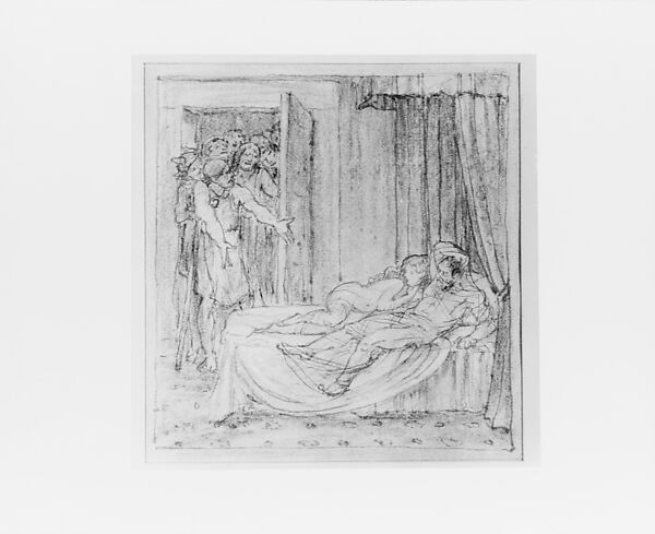 Mars and Venus Caught in the Web of Vulcan, Bryson Burroughs (American, Hyde Park, Massachusetts 1869–1934 New York), Brown ink, black, white and red chalk, pastels, and graphite on white wove paper, American