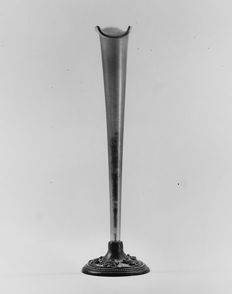 Bud Vase, Designed by Louis C. Tiffany (American, New York 1848–1933 New York), Glass, bronze, American 