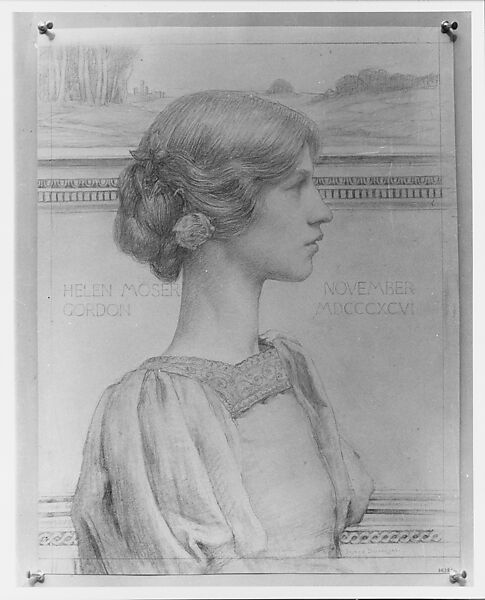 Mrs. Helen Moser Gordon, later Mrs. Ivanowski, Bryson Burroughs (American, Hyde Park, Massachusetts 1869–1934 New York), Colored chalk and graphite on tan board, American