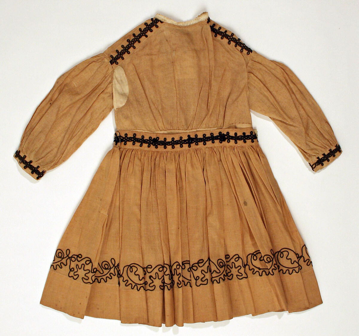 Dress, linen, cotton, silk, American