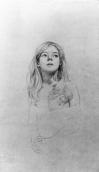 Study of a child, Bryson Burroughs (American, Hyde Park, Massachusetts 1869–1934 New York), Pastel, charcoal, watercolor, and graphite on dark buff wove paper, American 