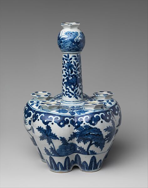 Bulb Pot, Porcelain, Chinese 