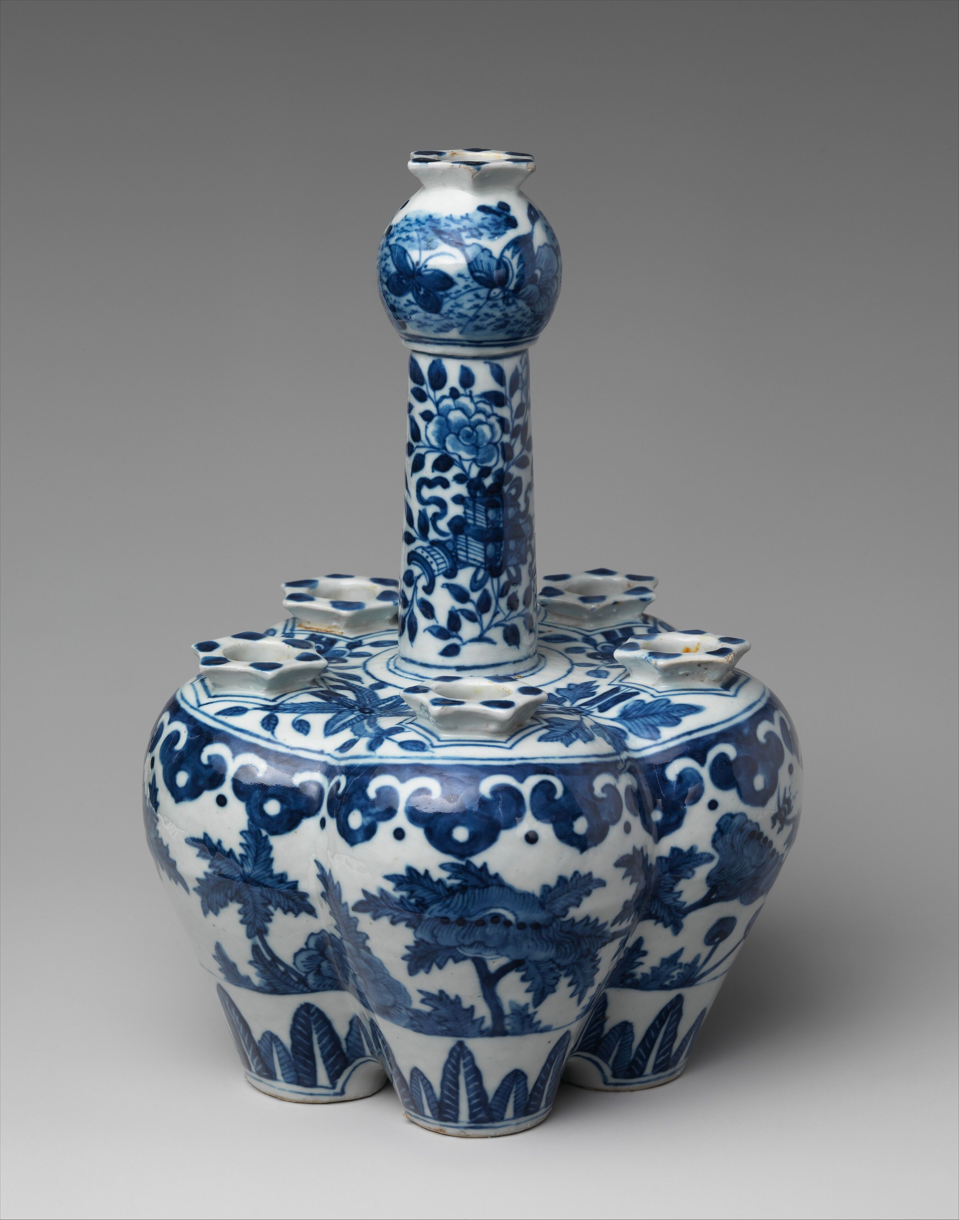 Bulb Pot, Porcelain, Chinese