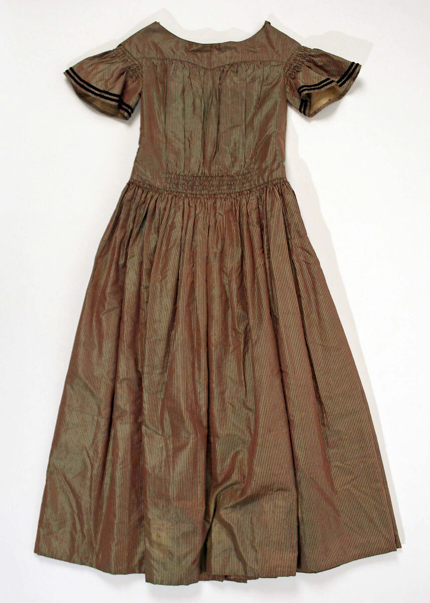 Dress, silk, metal, American 