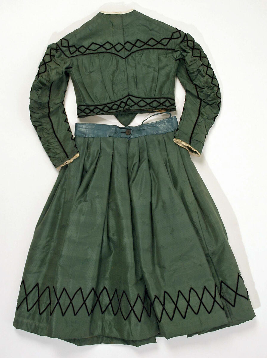Dress, silk, cotton, American