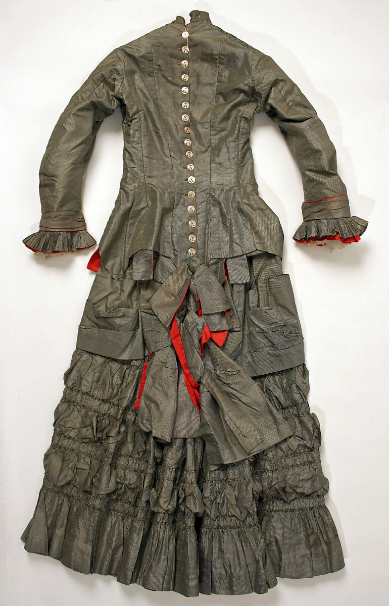 Dress, silk, cotton, American