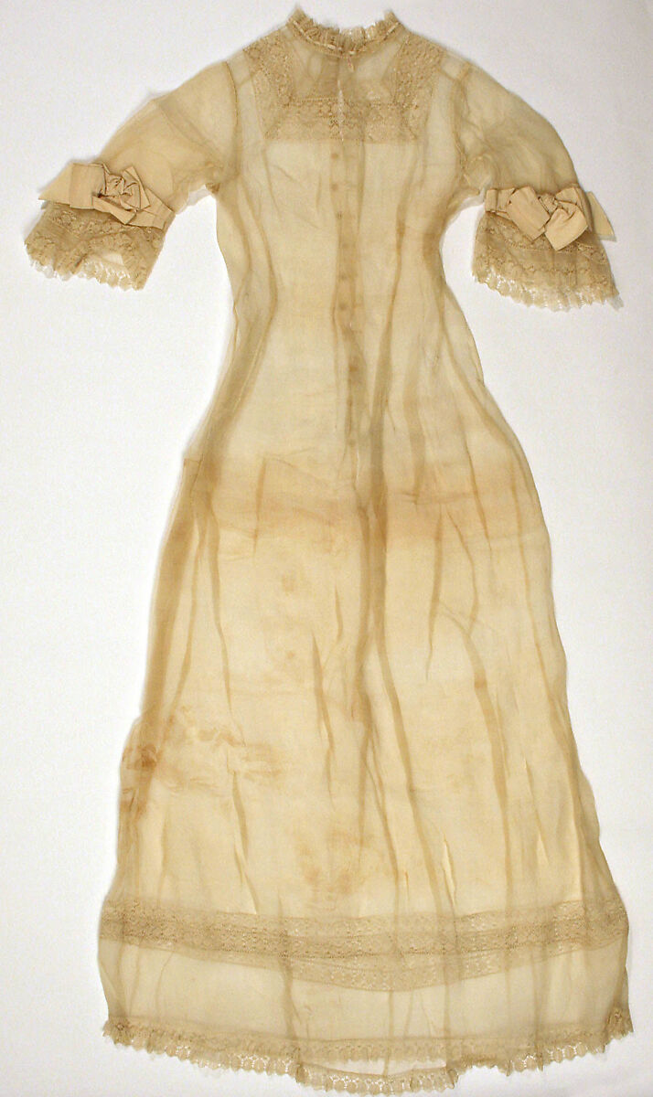 Dress, cotton, probably French 