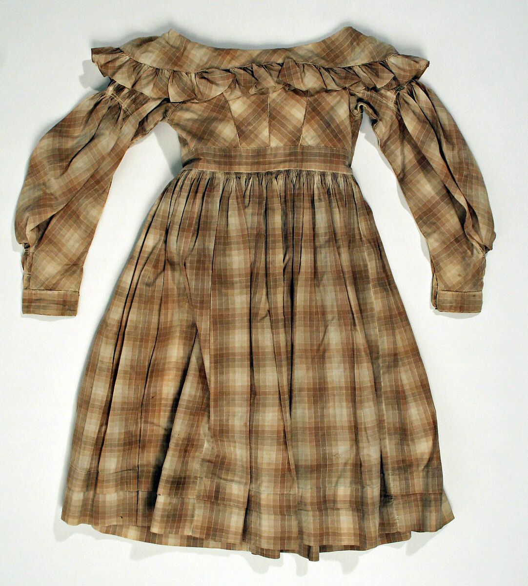Dress, cotton, linen, American
