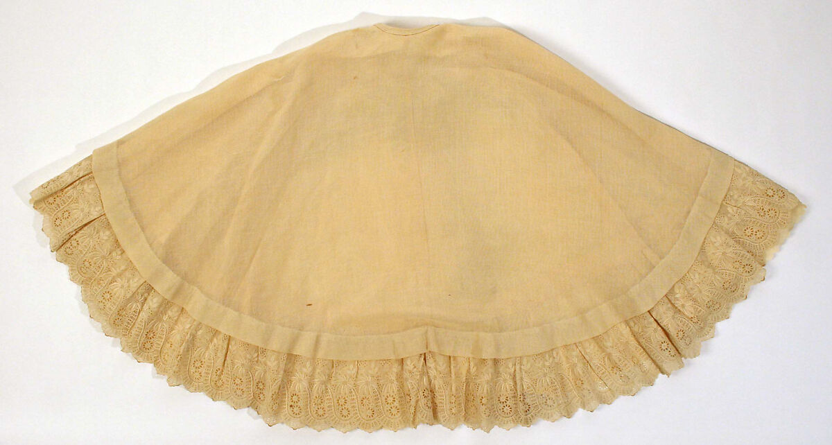 Christening ensemble, cotton, silk, probably American