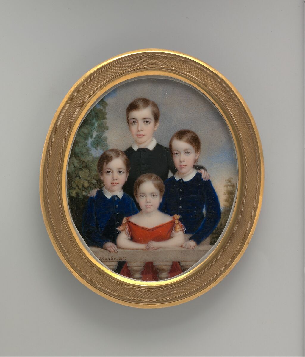 The Allen Children, John Carlin (American, Philadelphia, Pennsylvania 1813–1891 New York), Watercolor on ivory, American 