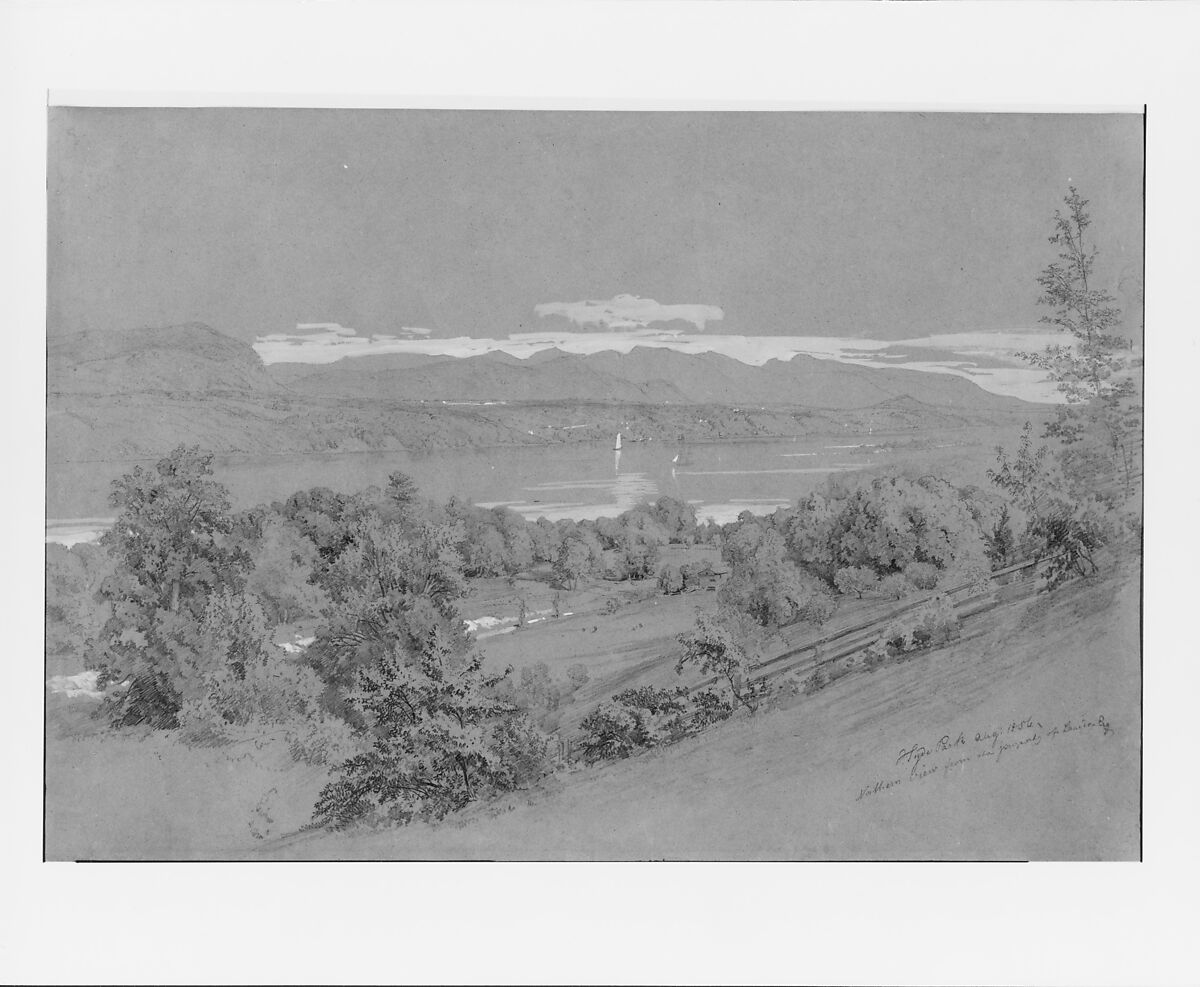 Hyde Park, Johann Hermann Carmiencke (1810–1867), Graphite and white gouache on brown wove paper, American